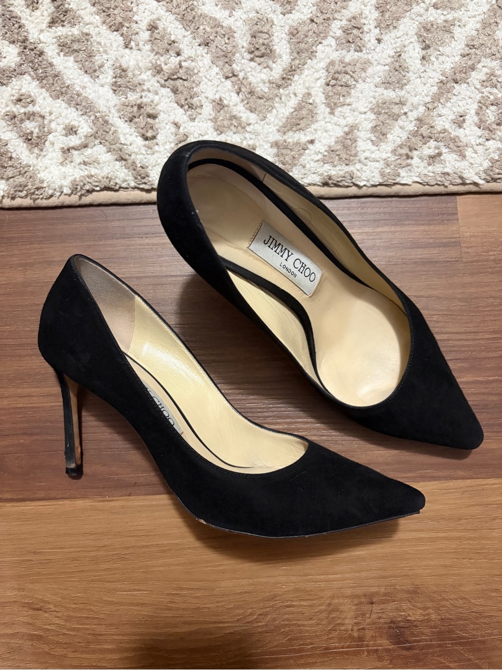 Jimmy Choo Romy Black Suede Pumps - Picture 2 of 8